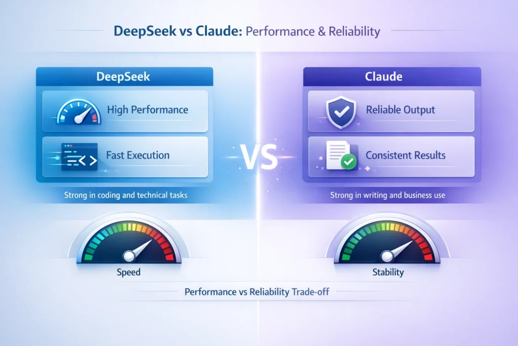 DeepSeek vs Claude performance and reliability comparison speed vs consistency AI