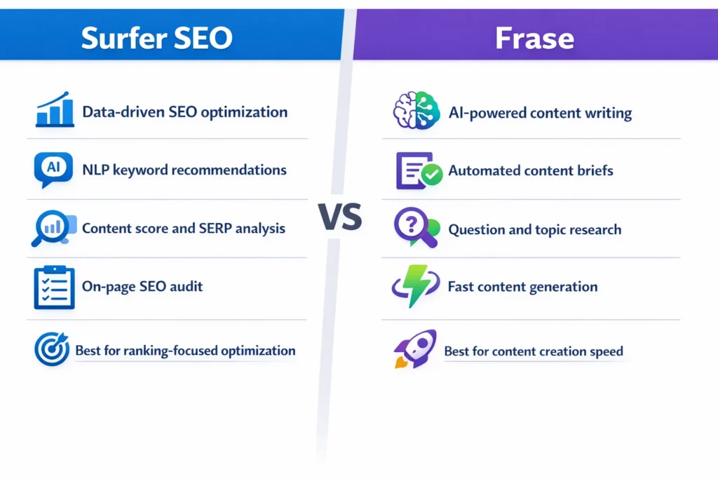 Surfer SEO vs Frase